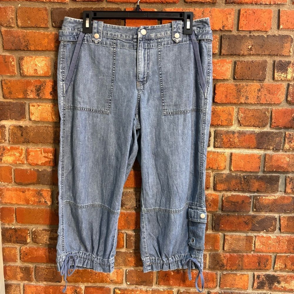 Sigrid Olsen womens vintage denim cropped capri pants jeans blue petite 6
